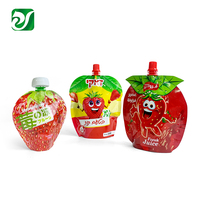 Sacs en forme de fruit emballage personnalisé de boisson à saveur de fraise pochette en plastique Doypack à bec laminé VMPET