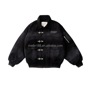 Veste de travail personnalisée en toile de canard délavée, avec boucle de pompier et fermoir mousqueton, style charpentier et camionneur - Product Image 2