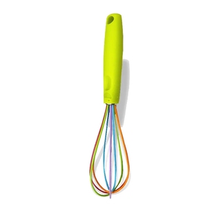 <span class=keywords><strong>Fouet</strong></span> manuel en silicone avec manche en plastique de 10 pouces, coloré, petit mélangeur de pâtisserie pour battre les œufs - Vente en gros - Product Image 2