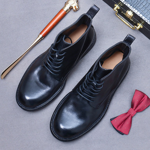 Nuevos Botines Chelsea Personalizados para Hombre con Punta Cuadrada Antideslizantes Hechos de Cuero Genuino Aptos para Trabajar en Invierno y Otoño - Product Image 6
