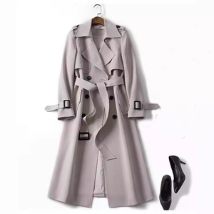 Nuevo Estilo de Otoño Gabardina Larga Elegante Casual Tallas Grandes Rompevientos de Manga Larga para Mujer Abrigo Estándar para Mujer - Product Image 3