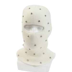 Tricot brillant strass cagoule hiver cyclisme <span class=keywords><strong>Ski</strong></span> <span class=keywords><strong>masque</strong></span> complet femmes hommes mode chaleur coupe-vent <span class=keywords><strong>cache</strong></span>-<span class=keywords><strong>cou</strong></span> thermique - Product Image 1