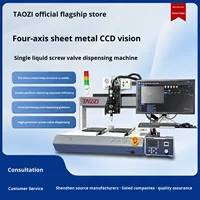 Dispenseur de colle entièrement automatique de précision à quatre axes pour tôles, avec vision CCD, double station et valve à vis à liquide unique
