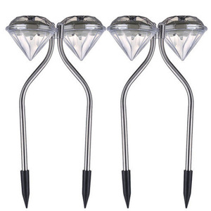 Lampes solaires de jardin en diamant, LED RGB, acier inoxydable, étanches, pour extérieur, pelouse, éclairage au sol - Product Image 3