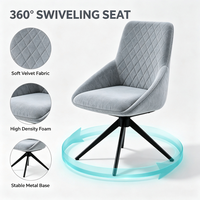Fauteuil pivotant à dossier haut très vendu, pivotant à 360 degrés, avec coussin en mousse épaisse, base en métal noir à 4 étoiles