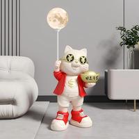 Ornement porte-bonheur en résine peinte à la main, motif chat porte-bonheur de dessin animé, fabriqué en Chine, idéal pour l'ouverture de magasin, la nouvelle année chinoise et les fêtes de déménagement.