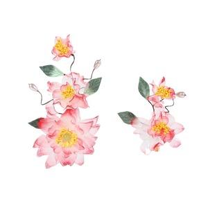 24 Nouvelles Pinces à Cheveux Fleur Rouges Dégradées, Design Original Fait Main, Accessoires Capillaires Hanfu Floraux Exquis Pressés à Chaud - Product Image 5