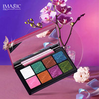 Palette de fards à paupières multichromes IMAGIC 8 teintes, scintillantes, métalliques, résistantes aux plis, pour un look audacieux de soirée, pour les distributeurs