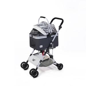 Sturdy Premium Aluminum Pet Stroller Lightweight <b>Foldable</b> Leopard Print Dog Cat Portable Handcart - Product Image 6