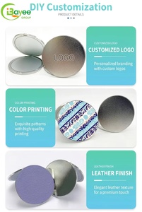 Custom 75mm DIY Your logo 360° Rotating Flip Cover Design Round Metal Folding Makeup <b>Mirror</b> for Corporate Promotional Gifts - Product Image 5