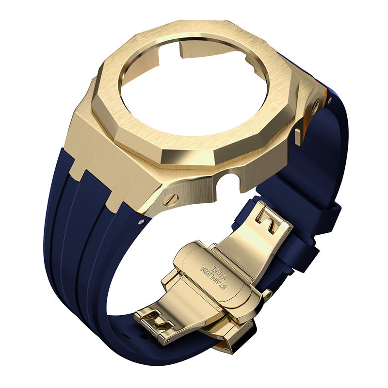 Caja dorada - Correa azul