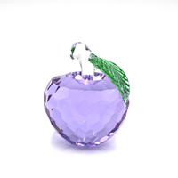Gekleurd geslepen kristallen appel ornament glazen fruit figuurje huwelijks souvenir kerstdecoratie kristallen appel ambacht