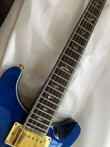 Guitarra <span class=keywords><strong>PRS</strong></span> Custom Color Azul Brillante Cuerpo Semihueco con Agujero en F Herrajes Dorados HH Envío Rápido - Product Image 3