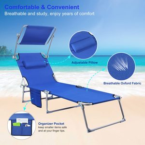OEM Cheap Custom alluminio Outdoor regolabile portatile <span class=keywords><strong>pieghevole</strong></span> tessuto campeggio Lounge Deck Sea Beach Chair Set - Product Image 5