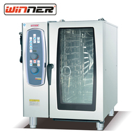 Horno Combinado Eléctrico Profesional para Uso Comercial, Equipo de Cocina para Hoteles y Restaurantes, Horno de 10 Niveles con Puerta de Vidrio