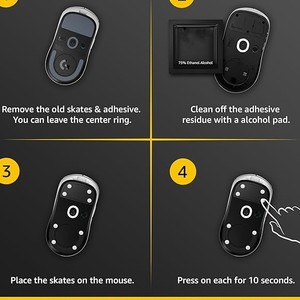 Ultra Durable Ice Style PTFE Mouse Skates, Dot Arc <b>Edge</b> <b>Rubber</b> Adhesive Custom Feet Pads - Product Image 4