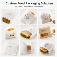 Sacs en papier doublés de cire recyclables avec logo personnalisé, graisse de qualité alimentaire blanche, résistant aux sandwichs, modèle uni avec héliogravure