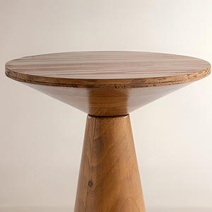Table d'appoint ronde <span class=keywords><strong>en</strong></span> bois massif, table à piétement, table d'appoint rustique de style farmhouse pour le salon - Product Image 3