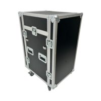 Flight case OEM/ODM de haute qualité 14U+2U pour table de mixage DJ et amplificateur, avec dessus incliné 10U, finition bleu zinc, étanche IP67, protection robuste
