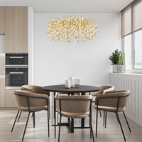 Lustres modernes en cristal doré, lustre de branche d'arbre, luminaires de plafond pour salle à manger et salon