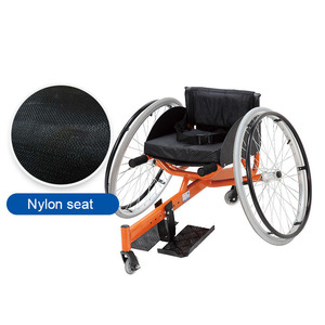 <span class=keywords><strong>Fauteuil</strong></span> <span class=keywords><strong>roulant</strong></span> de sport en aluminium manuel certifié CE avec revêtement en poudre orange, repose-pieds réglable - Modèle de course léger - Product Image 6