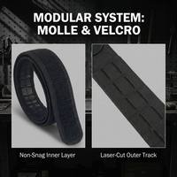 Ceinture tactique MOLLE découpée au laser TUSHI avec boucle en alliage à verrouillage automatique, ensemble 2-en-1 : ceinture extérieure rigide de 120 cm et ceinture intérieure de 1,50 pouce pour usage intensif