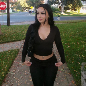 Conjunto de Top Corto con Cuello en V de Color Sólido para Mujer con Pantalones Largos, Ropa Casual de Punto de Manga Larga para Mujer - Product Image 4