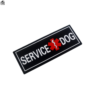 SERVICE <span class=keywords><strong>DOG</strong></span>戦術PVCゴム長方形レスキュースネークレター黒ゴムパッチスティックバッグ帽子ショルダーアップリケスティック - Product Image 4