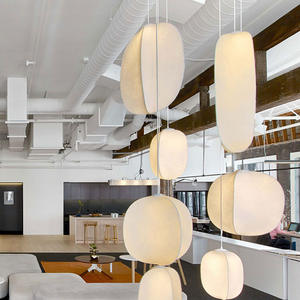 Lámpara de Araña de Estilo Wabi-Sabi, Diseño Nórdico Italiano de Seda para Restaurante, Bar, Sala de Estar, Dormitorio, Estudio, Escalera - Disponible en Tamaño Mediano - Product Image 4