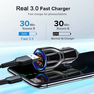 Unionup QC3.0 6A Teléfono móvil <span class=keywords><strong>Cargador</strong></span> rápido Coche para <span class=keywords><strong>iPhone</strong></span> Samsung Tablet 30W Dual Double 2 USB <span class=keywords><strong>Cargador</strong></span> de coche - Product Image 5