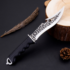 Couteau de survie et de chasse à lame fixe 3Cr13 avec poignée en TPR de qualité industrielle, revêtement noir, pour camping en extérieur, avec étui, OEM - Product Image 5