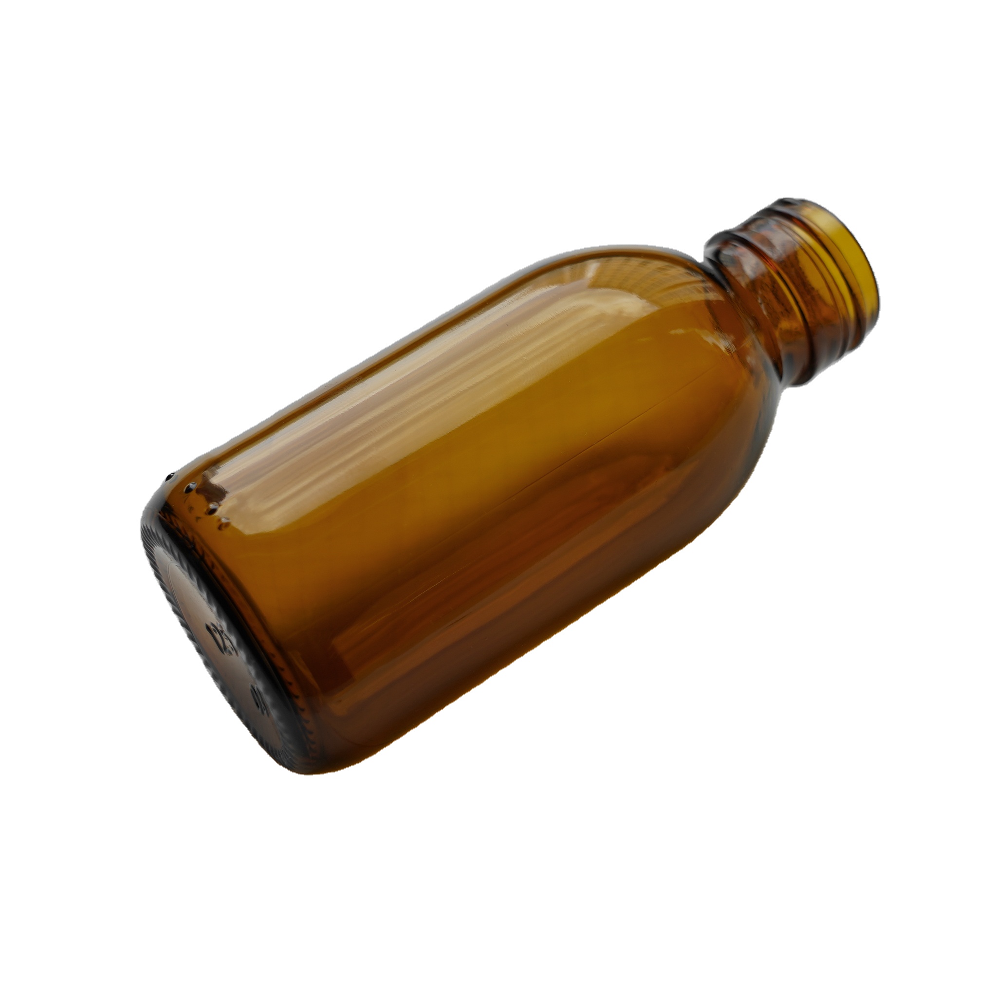 Cough Syrup Glass Medicine Bottle Glass Medicine Bottle With Aluminum Cap Empty Amber Glass Medicine Bottle