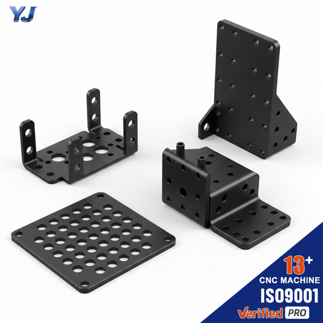 Yuanji CNC Custom Machined Aluminum Anodized Servo Mount Bracket for Robotic Arm and Metal Chassis