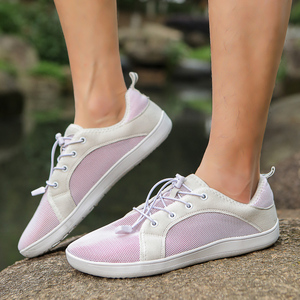 Chaussures en maille blanches pour hommes, style pieds nus, à lacets, grande taille, protection des orteils larges, antidérapantes, confortables, printemps-automne - Product Image 4