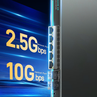 Conmutador Ethernet SAMZHE 2.5G con 10G SFP+ 5*2.5G RJ45 + 2*10G SFP Puertos, Capacidad de Conmutación de 60Gbps para Redes Domésticas/de Oficina