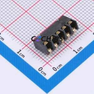 GT-BTP30005-0350B-019A Blade/Spring Contact Battery Connector SMD,P=3mm Connector Spring Contact Type 3mm 5P Vertical Mount - Product Image 2
