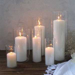 Huaming Custom Romantic Party Wedding Decorative <strong>Round</strong> Wholesale Extra Large Scented White <strong>Pillar</strong> Candles in Glass Jar Wedding