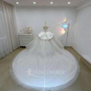 Nuevo Vestido de Novia de Encaje Elegante, Estilo Princesa, Sin Tirantes, Escote Corazón, Largo hasta el Suelo, Sin Espalda, Color Caramelo - Product Image 3
