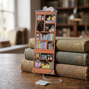 Segnalibri in Metallo con Logo Smaltato Colorato a Forma di Gatto, Design Fantasioso per Lettori e Bibliotecari - Product Image 5
