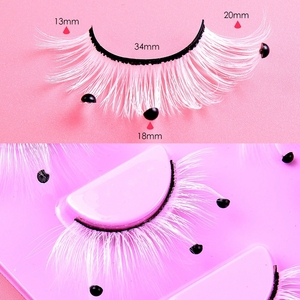 Ciglia Finte in Fibra Sintetica con Perle, Estensioni Ciglia Stile <span class=keywords><strong>Visone</strong></span> Alato, 4 Paia - Product Image 3
