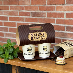 حامل أكواب ورقي مخصص بالجملة لحمل 2/4 أكواب قهوة أو مشروبات ساخنة - Product Image 4