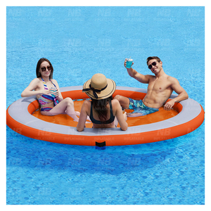 Water Lounger Circular Mesh Floating Dock 4 in 1 Inflatable <b>Hammock</b> With Safety Ropes 500kg Capacity for 5-10 Passengers Inflata - Product Image 3