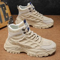 Bottes de randonnée décontractées pour hommes à lacets, avec tige en PU et semelle extérieure en caoutchouc, idéales pour l'automne