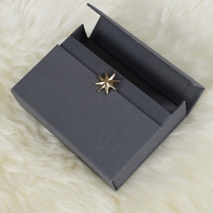 Custom Handmade Luxury Square Rigid <b>Box</b> Grey Magnetic Closure Gold Foil Star UV Coating Jewelry Watch Eyewear Packaging - Product Image 1