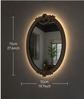 Cermin Rias LED Pintar Dinding dengan Kontrol Sentuh Anti-Kabut, Tiga Warna Cahaya, Desain Salon Modern, Lensa Aluminium