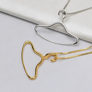 Collier pendentif en argent S925 pour femme, accessoires de mode DIY, 8-10 perles à trou traversant, cintre à linge, motif numérique - Product Image 3