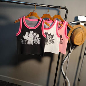 T-shirt a tubo femminile <span class=keywords><strong>Moda</strong></span> 2025 all'ingrosso senza cuciture Street Wear senza maniche lavorato a maglia corsetto Casual a costine nastro con nappe - Product Image 3