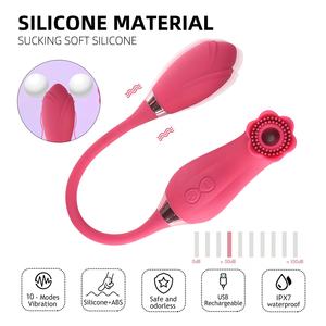 Özel Logo seks oyuncakları gül kırmızı çiçek USB manyetik şarj <span class=keywords><strong>2</strong></span> in 1 gül vibratör çift yan gül oyuncak vibratör - Product Image 4