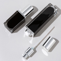 Ensemble de flacons pompe à lotion et pots à crème en acrylique carré argenté et noir avec logo personnalisé, 30 ml, 50 ml, 100 ml, 120 ml, 30 g, 50 g