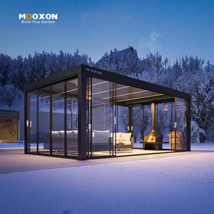 Mooxon nhôm pergola mùa đông thiết kế cơ giới louver mái snowproof với đèn LED tích hợp - Product Image 1
